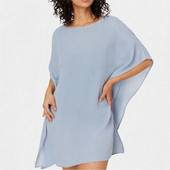 NWT Andie Swim Cover Up The Magdalena Kaftan in Cotton-Gauze BLACK - Picture 6 of 10